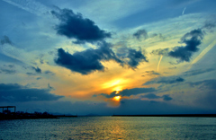 The evening sky