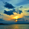 The evening sky
