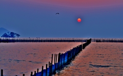 赤い夕陽