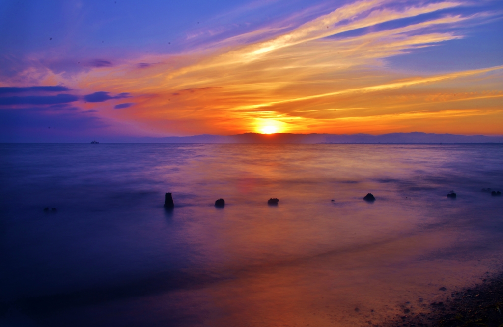 琵琶湖夕景　Ⅰ