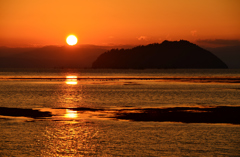 竹生島落陽