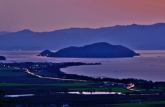 黄昏の沖島