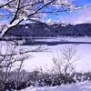 立春の余呉湖雪景