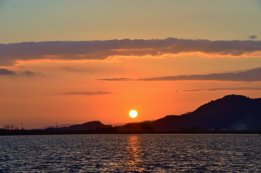 西の湖の夕景