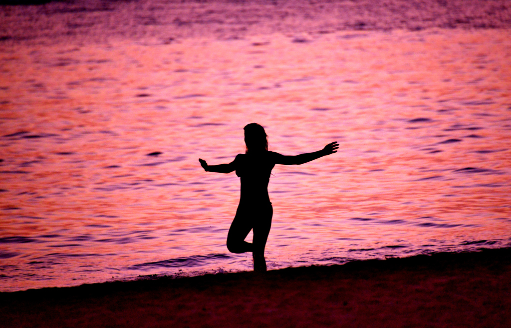 Toying on the beach