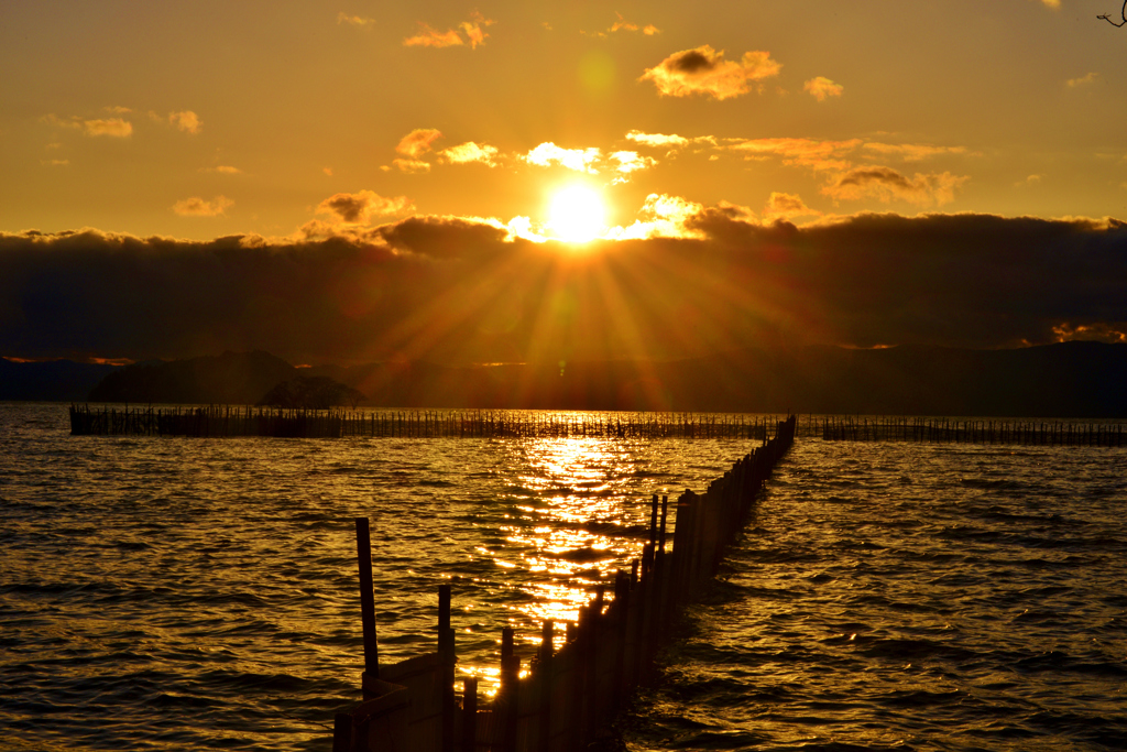 間に合った夕日