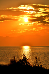 琵琶湖秋夕日