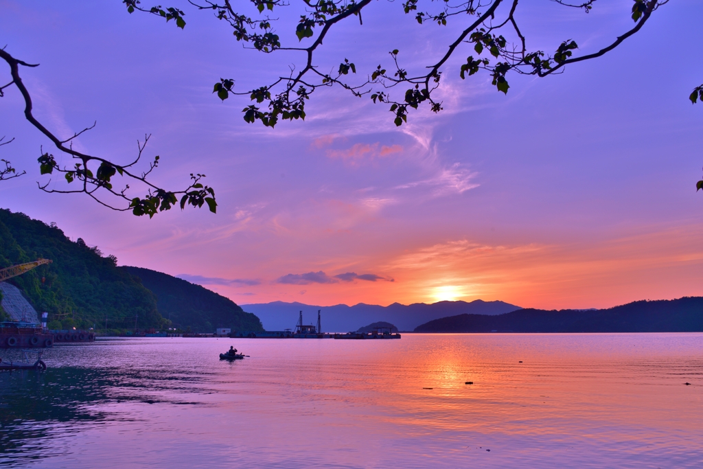 鳰の湖夕景