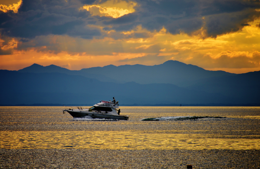 Dusk of boat