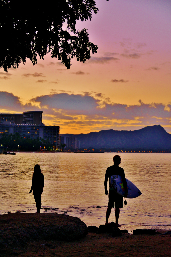 Morning of surfer