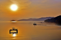 Lake Biwa evening scenery