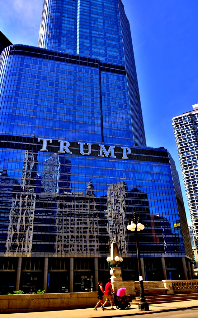 Reflection of trump tower