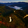 峠道の光跡(おにゅう峠）