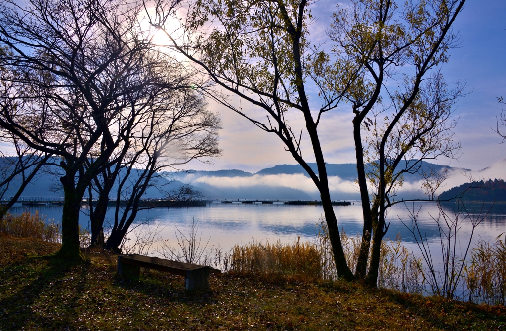 余呉湖の朝