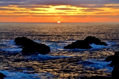落陽の越前岬