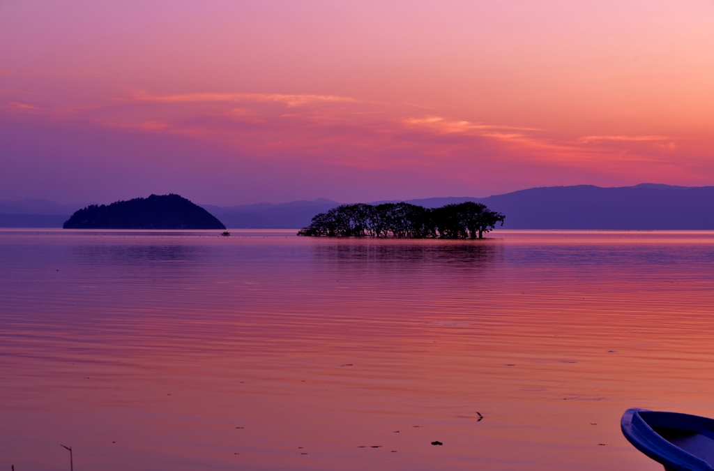 琵琶湖湖北の夕べ