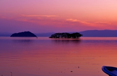 琵琶湖湖北の夕べ