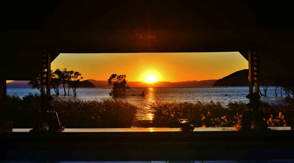 湖北パノラマ夕日