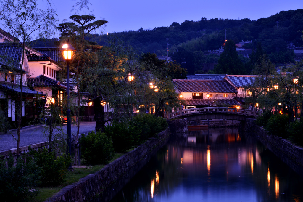 夕まぐれの美観地区