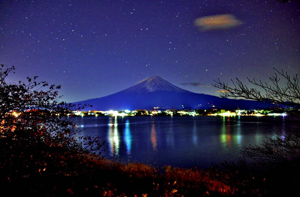 河口湖夜景