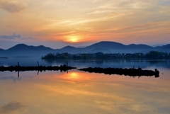 西の湖春夕彩