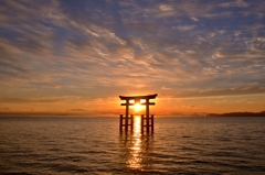琵琶湖日の出