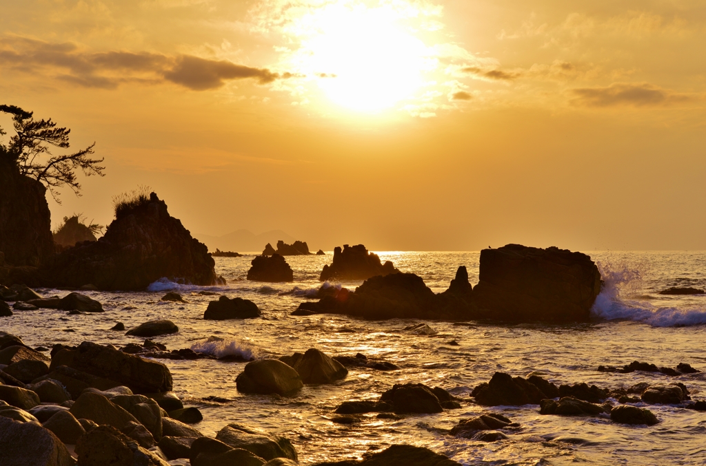 磯夕日