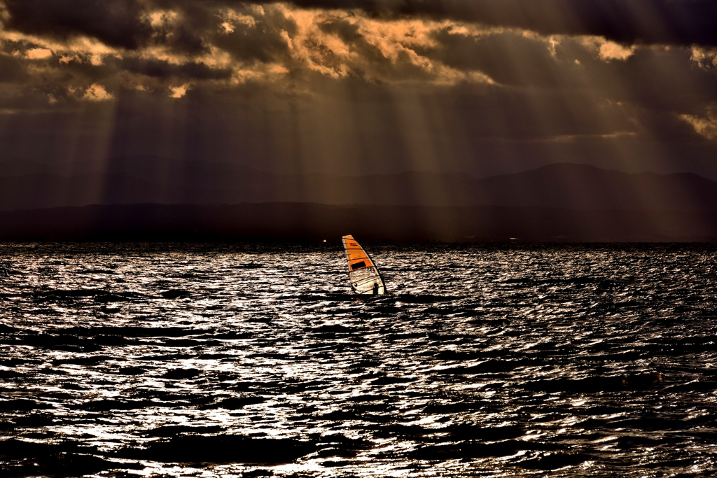 Lake Biwa shaft of light