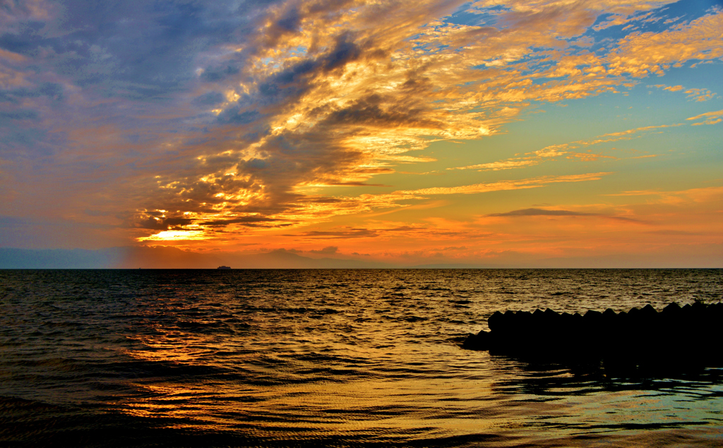 琵琶湖秋夕景