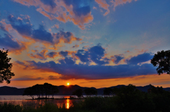 雲と夕陽