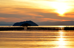 弥生　湖北の夕日　4-3