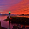 漁港の夕暮れ