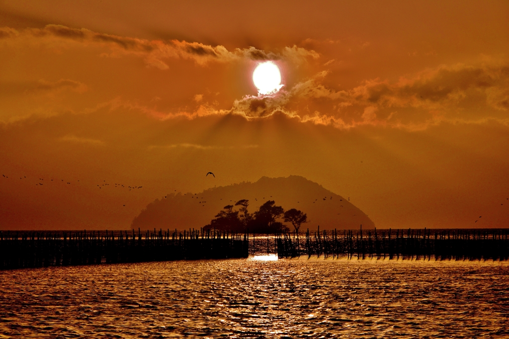 湖北秋夕日