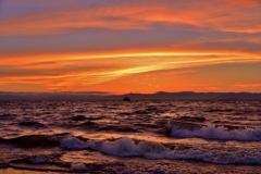 夕焼け夕波