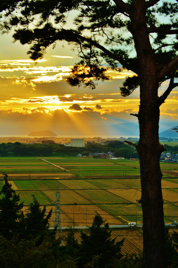 虎御前山からの夕景