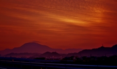 暁の空・伊吹山