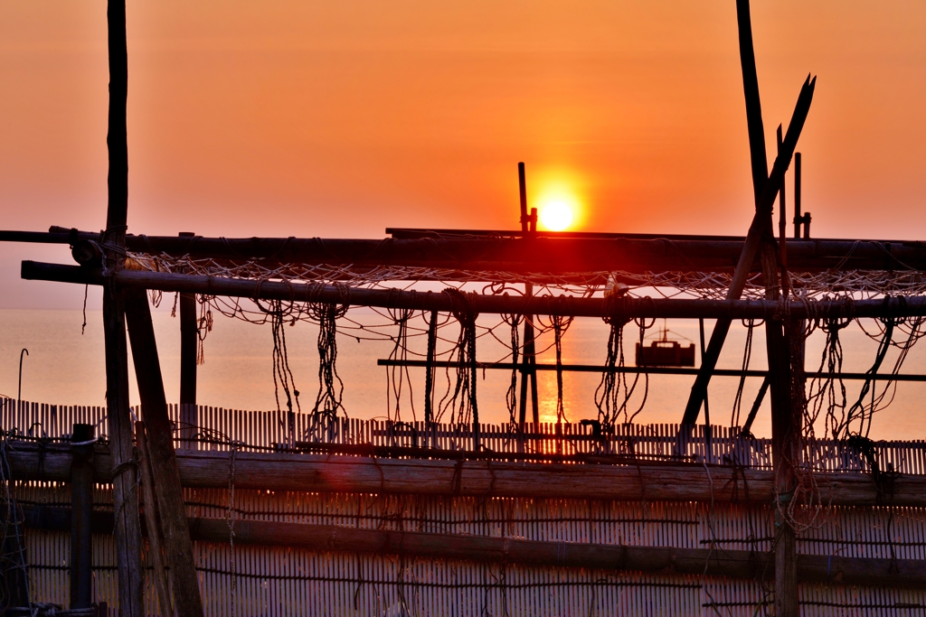 浜夕日