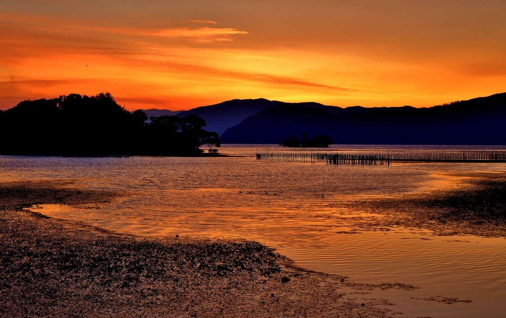 湖北の夏夕焼け
