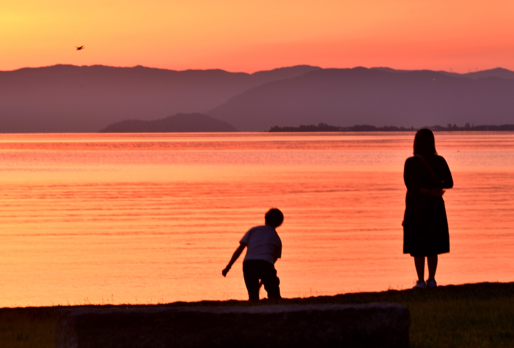 戯れの夕景