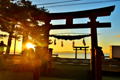 白髭神社の朝