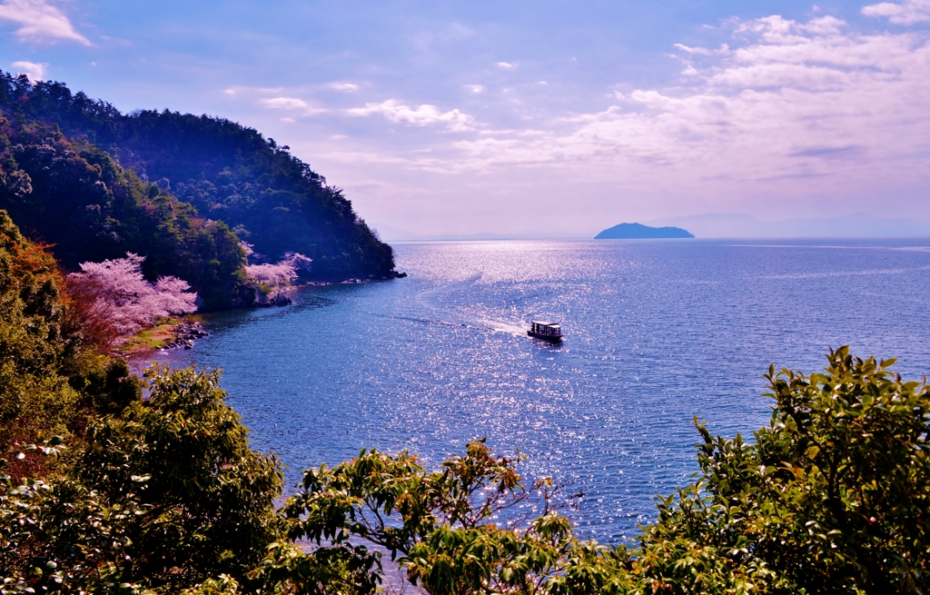 奥琵琶湖の春光景