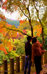 紅葉自撮りツーショット