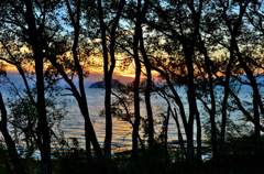 狭間の夕景