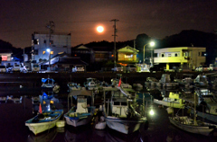 月明の深江漁港　　