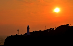 潮岬灯台の夕日