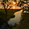 Morning of waterside