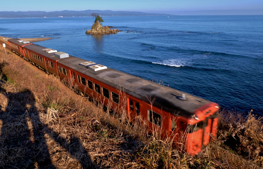 鉄道風景　氷見線雨晴海岸　8-7