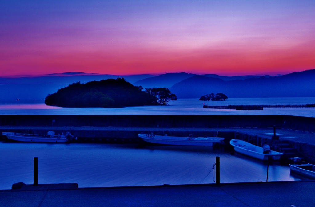 暮れなずむ海老江漁港