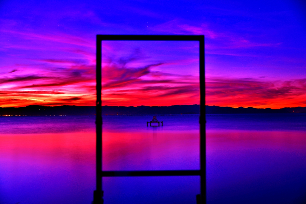 夕景のフレーミング