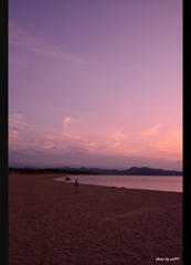 夕暮れの海岸線